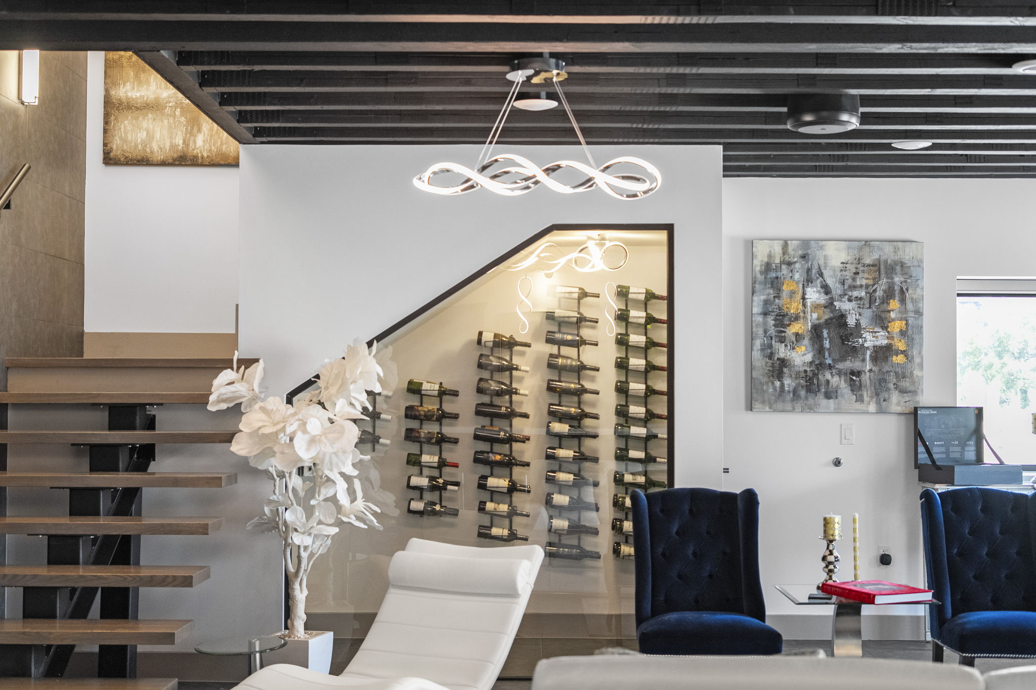 Wine cellar and staircase